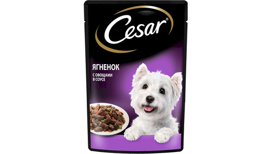 CESAR 85гр для собак с Ягненком с овощами (пауч)