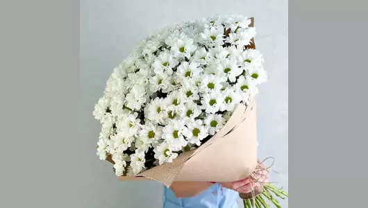 Эко-букет 15 хризантем FMART by flowwow