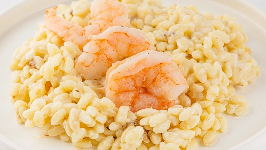 Паста "Ризони Фьордимонте" с креветками и ароматом трюфеля