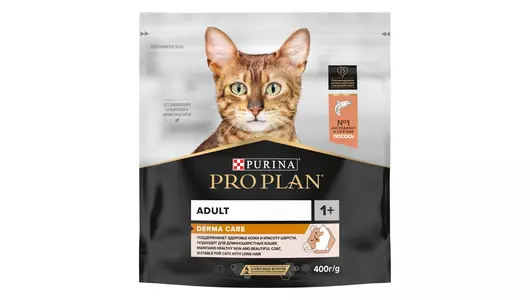 PRO PLAN Derma Care Adult Корм сух.лосось для красоты шерсти и здоровья кожи д/кошек 400г