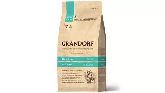 GRANDORF Adult Indoor 4Meat&Probiotic Корм сух.4вида мяса с пробиотиками д/домашних кошек 2кг