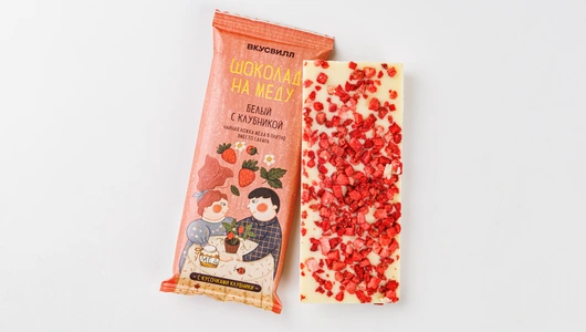 Шоколад белый на&nbsp;меду с&nbsp;клубникой