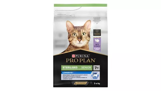 PRO PLAN Longevis Sterilised Senior 7+ Корм сух.индейка д/стерилизованных кошек ст.7л.3кг