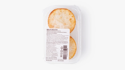 Сырники кокосовые на миндальной муке с сиропом топинамбура