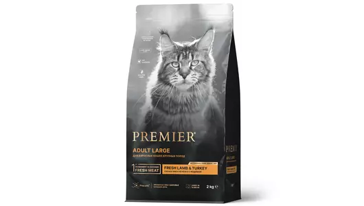 PREMIER Cat Adult Large Lamb&Turkey Корм сух.ягненок,индейка д/кошек крупных пород 2кг