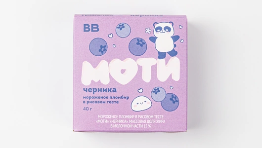 Мороженое пломбир в рис. тесте "Моти": "Черника"