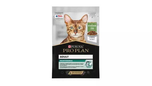 PRO PLAN Maintenance Adult Корм влаж.ягненок желе д/кошек пауч 85г