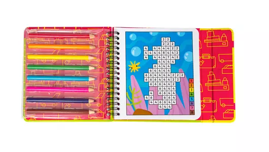 Развивающие игры в дорогу Bondibon Раскраски задачки с цветными карандашами