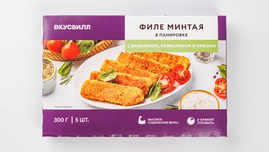 Филе минтая в панировке с базиликом, розмарином и орегано зам., 300 г