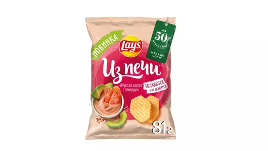 Чипсы картофельные Lay`s рифленые со вкусом Мусс из лосося с авокадо 81 г