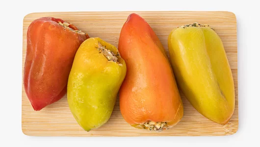 Перцы фаршированные с&nbsp;булгуром и&nbsp;грибами постные, зам.