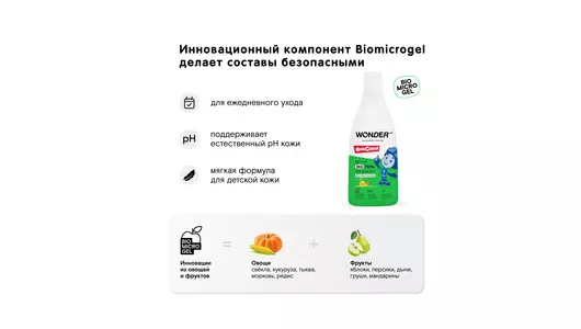 Гель для душа детский Wonder Lab 2 в 1 Фруктовый мармелад 550 мл