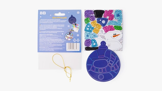 Аппликация-витраж "Снеговичок"