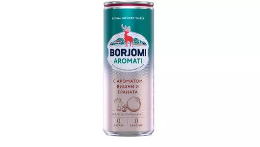 Напиток газированный Borjomi Flavored Water Вишня и гранат без сахара ж/б 330 мл