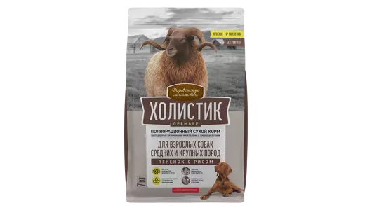 ДЕРЕВЕНСКИЕ ЛАКОМСТВА Холистик Премьер Корм сух.ягненок с рисом д/собак средн./крупн.пор.2кг