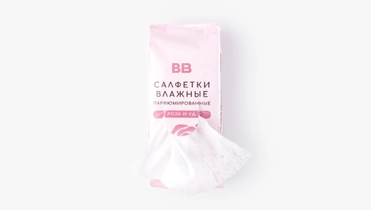 Салфетки влажные парфюмированные "Роза и&nbsp;уд", 8 шт