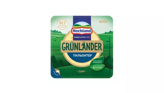Сыр Hochland Grunlander Тильзитер полутвердый 400&nbsp;г