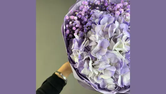 Дуо Гортензия и&nbsp;Гипсофила FMART by flowwow