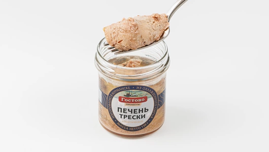 Печень трески атлантич. натуральная кусочками ст/б, 130 г