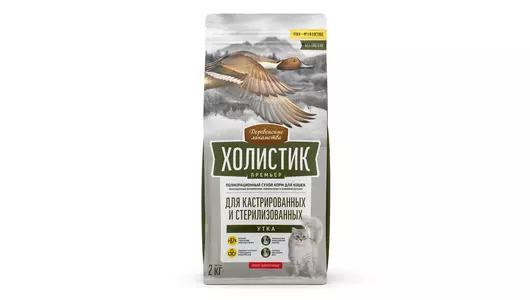 ДЕРЕВЕНСКИЕ ЛАКОМСТВА Холистик Премьер Корм сух.утка д/стерилизованных кошек 2кг