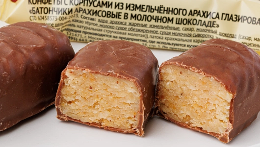 Батончики арахисовые в молочном шоколаде