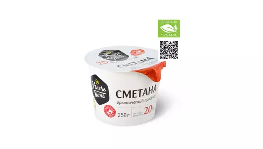Сметана 20% Углече Поле Органик 250 г
