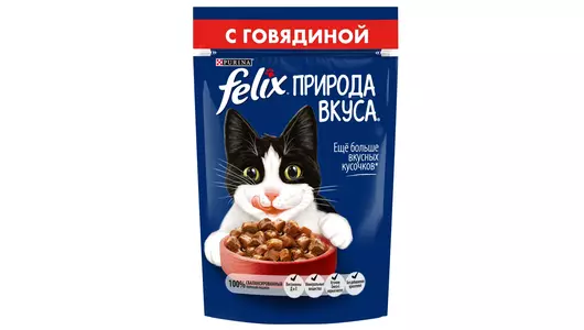 FELIX 75гр Корм для кошек Природа Вкуса Говядина