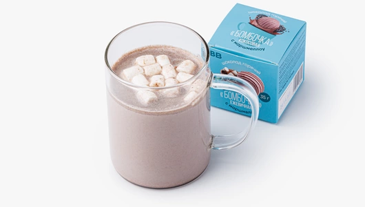 Шоколад горячий "Бомбочка ежевичная" с маршмеллоу