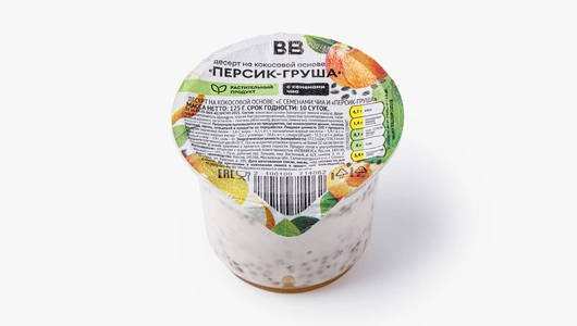 Десерт на&nbsp;кокосовой основе с&nbsp;семенами чиа "Персик-груша"