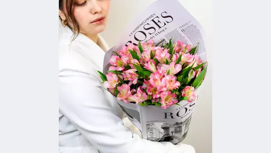 Букет "Розовая магия" из&nbsp;11 розовых альстромерий FMART by flowwow