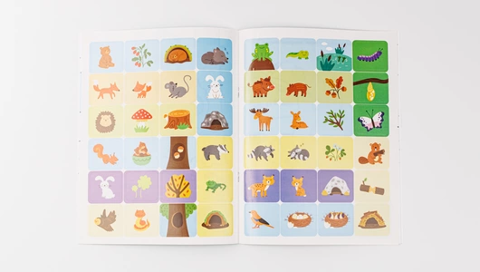 Раскраска с наклейками-пазлами "Лес" (48 наклеек)