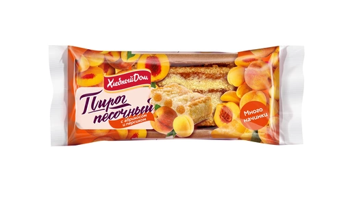Пирог песочный Хлебный Дом с начинкой из абрикоса и персика 300 г