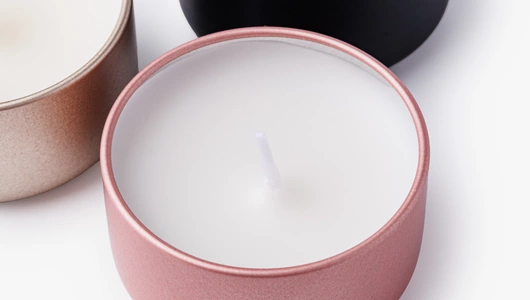 Набор ароматических свечей в мини-формате "Карамель", "Базилик-мята", "Кожа", 3 шт