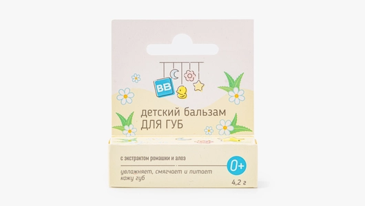 Детский бальзам для&nbsp;губ с&nbsp;экстрактом ромашки и&nbsp;алоэ