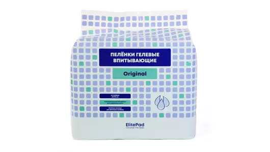ELITEPAD Пелёнки одноразовые, гелевые «Original», 60х90см, 40 шт/уп