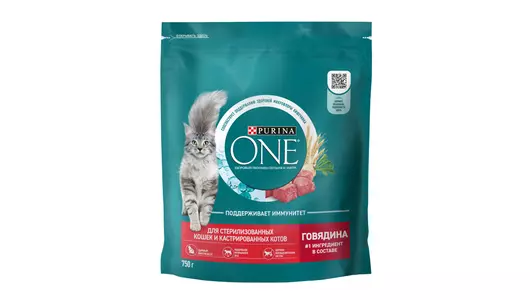 Корм сухой Purina one для стерилизованных кошек говядина пшеница 750 г