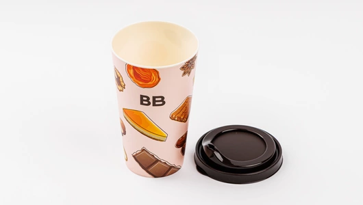 Стакан с крышкой и декором, 550 мл