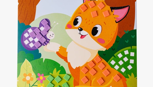 Мозаика-аппликация "Енотик, лисичка, тигрёнок"