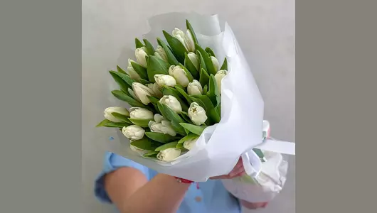 Букет 25 белых тюльпанов FMART by flowwow