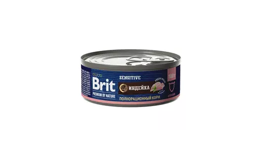 BRIT 100гр Корм для кошек с чувствительным пищеварением Premium с мясом индейки