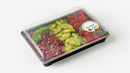 Фруктовая тарелка (малина, киви, гранат)