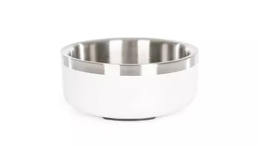 ZooZooZoo Миска для животных металлическая с двойными стенками, белая, 400мл, 12см , 12.5см ZooZooZoo Миска для животных металлическая с двойными стенками, белая, 400мл, 12см , 12.5см