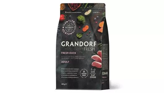 GRANDORF Fresh Adult Duck&Potato Корм сух.утка,батат д/кошек 400г