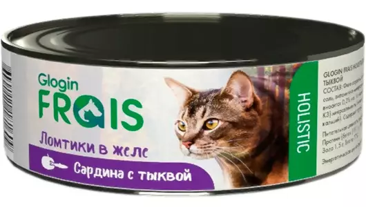 FRAIS HOLISTIC 100гр Корм для кошек ломтики в желе, сардина с тыквой