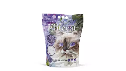 ELITECAT Наполнитель впитывающий силикагель «Crystal Lavender», 3.8л