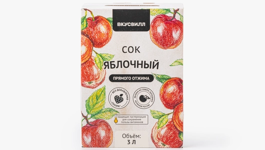 Сок яблочный, 3 л