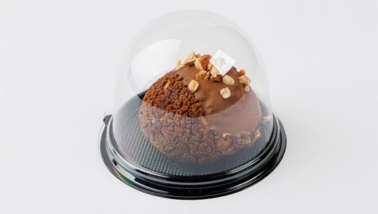 Шу шоколадное в глазури с миндалём, кафе рег