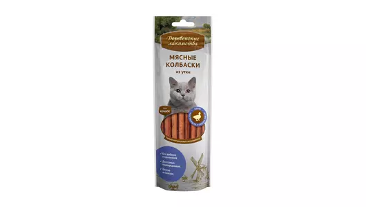 ДЕРЕВЕНСКИЕ ЛАКОМСТВА Колбаски мясные из утки д/кошек 45г