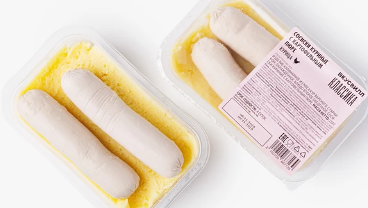 Сосиски куриные с картофельным пюре