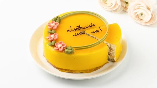 Торт бисквитно-маковый "Любимой маме" с маракуйей